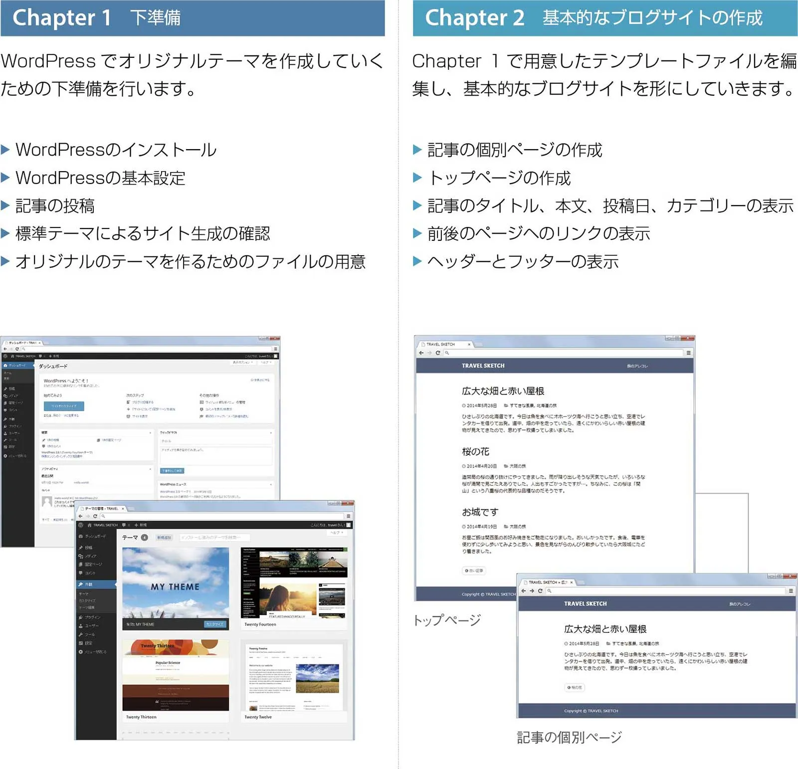 Chapter 1 下準備 & Chapter 2 基本的なブログサイトの作成